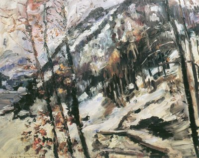 Walchensee avec Herzogstand dans la neige - Lovis Corinth